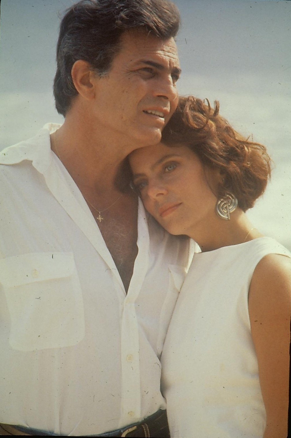 Tarcísio Meira e Bruna Lombardi em 'Roda de Fogo', 1986 — Foto: Divulgação / Acervo Globo