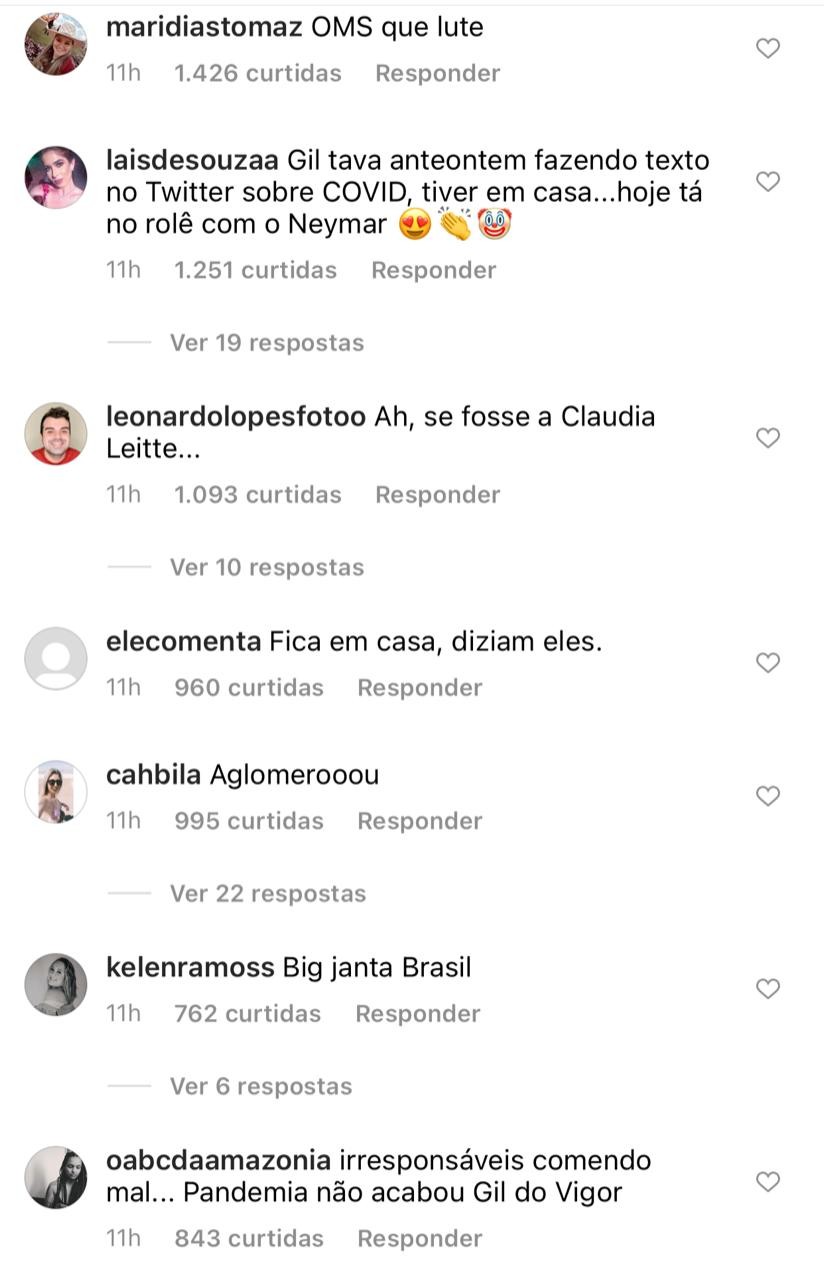Gil Nogueira é criticado após jantar com Neymar Jr., Thiaguinho e mais famosos (Foto: Reprodução/Instagram)