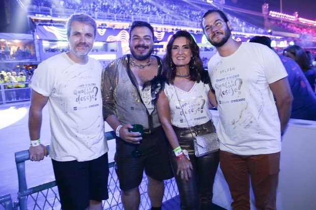 Luis Lobianco e o marido, Lucio Zandonadi, Fátima Bernardes e Túlio Gadêlha (Foto: Leo Lemos/ Ed. Globo)
