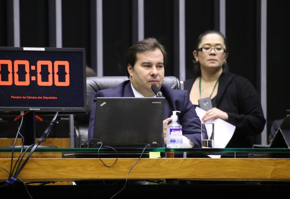 Presidente da Câmara, Rodrigo Maia (DEM-RJ), conduz sessão virtual na quarta-feira (1º) — Foto: Cleia Viana / Câmara dos Deputados