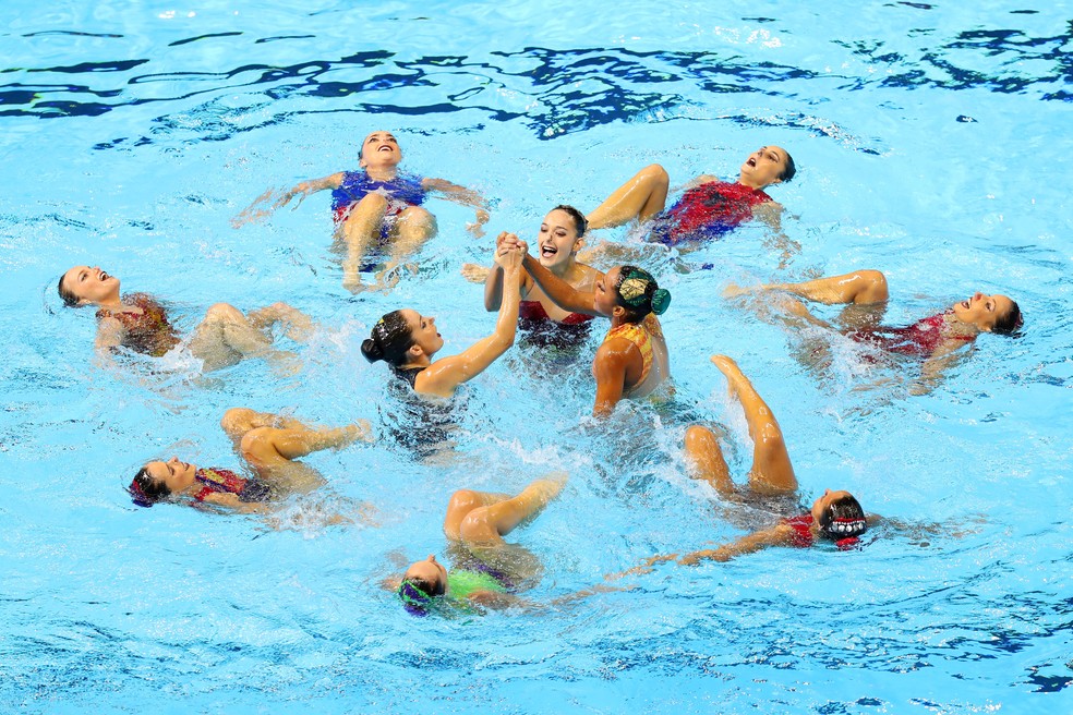 Equipe brasileira de nado artÃ­stico â?? Foto: Getty Imges/Catherine Ivill /