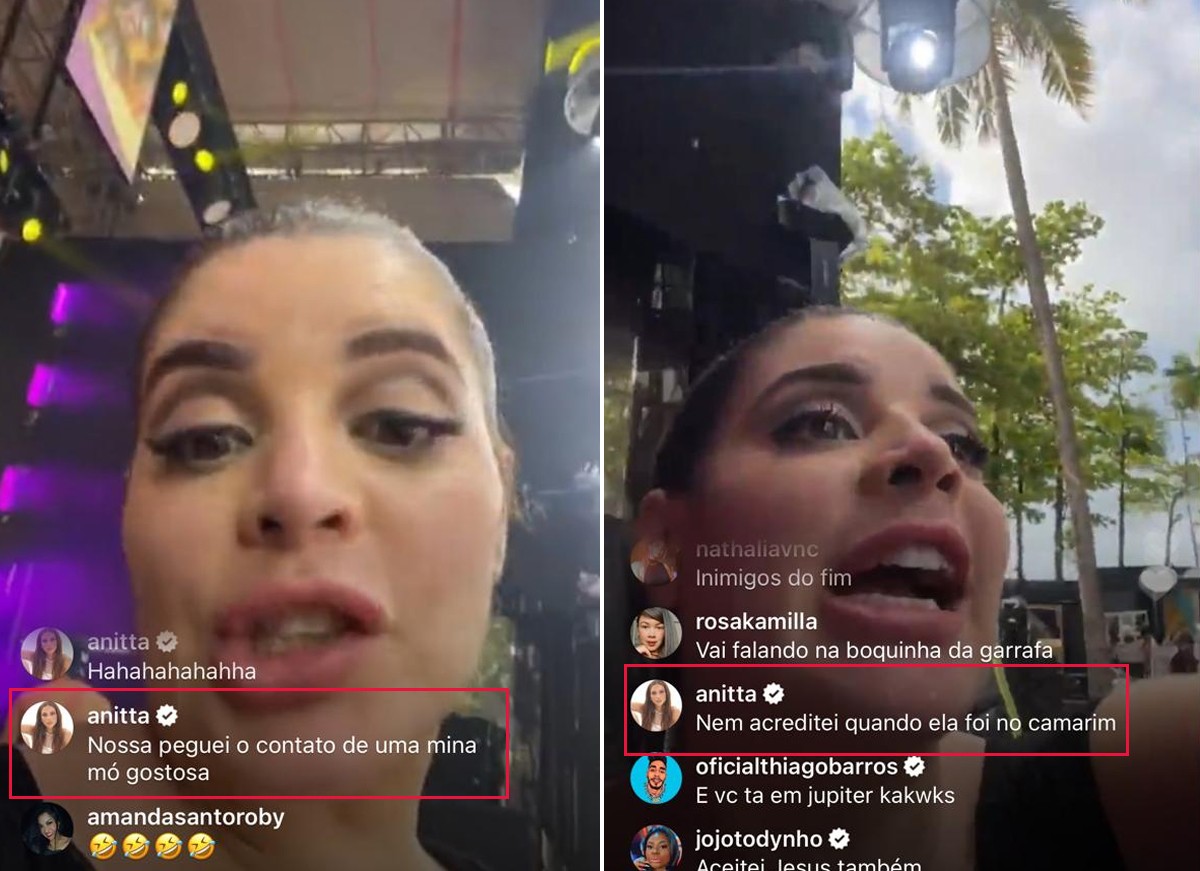 Anitta alvoroça fãs em live de GKay (Foto: Reprodução / Instagram)