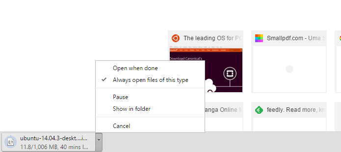Chrome permite abrir arquivos automaticamente (Foto: Reprodução/Chrome)