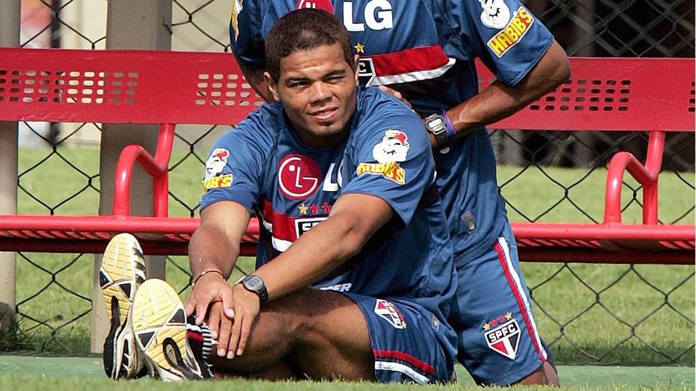 Flávio Donizete, em treino do São Paulo — Foto: Sérgio Castro/Estadão