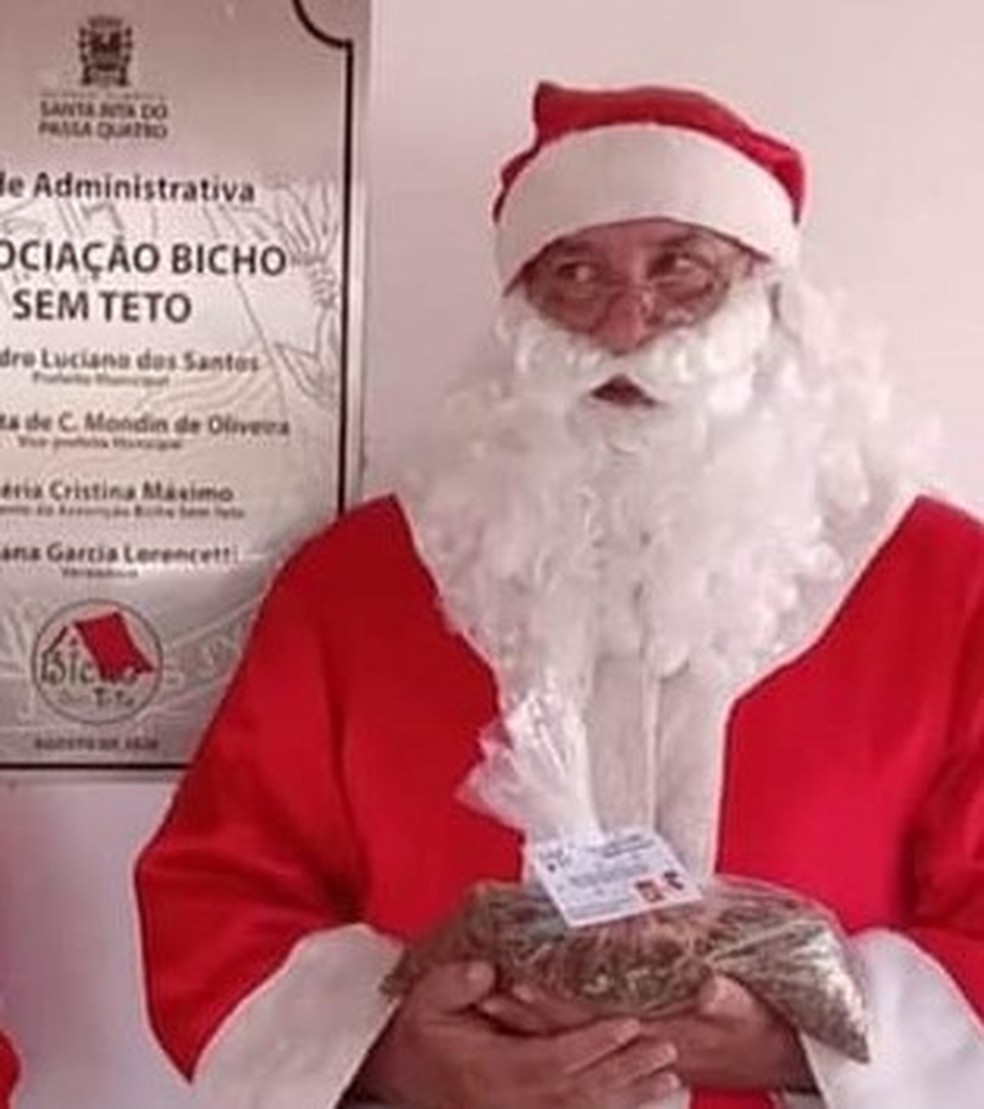 Papai Noel 'mais antigo' de Santa Rita do Passa Quatro morre antes de apresentação para crianças — Foto: Reprodução/Facebook