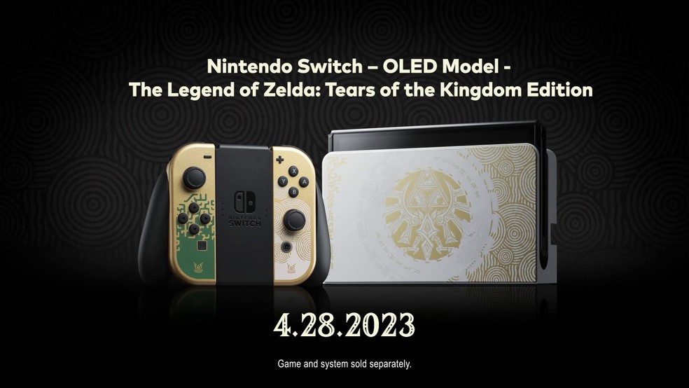 Nintendo Switch OLED ganha versão temática de The Legend of Zelda: Tears of the Kingdom — Foto: Divulgação/Nintendo