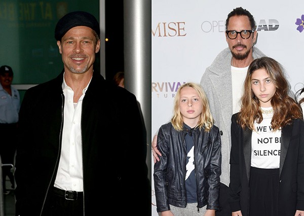 Brad Pitt / Chris Cornell e os filhos (Foto: Getty Images)