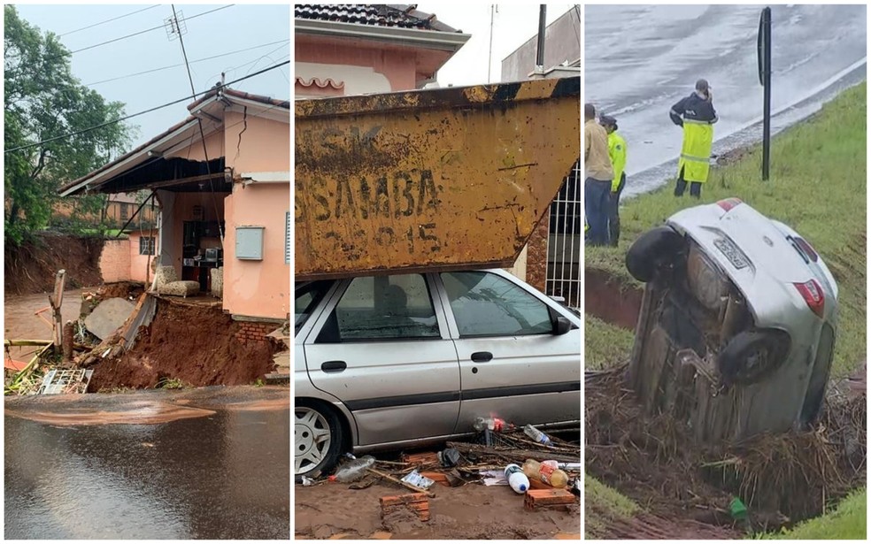 Temporal provocou estragos em Botucatu na madrugada desta segunda-feira (10) — Foto: Reprodução