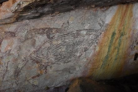 Pintura rupestre mais antiga da Austrália tem 17 mil anos e é um canguru (Foto: University of Melbourne)