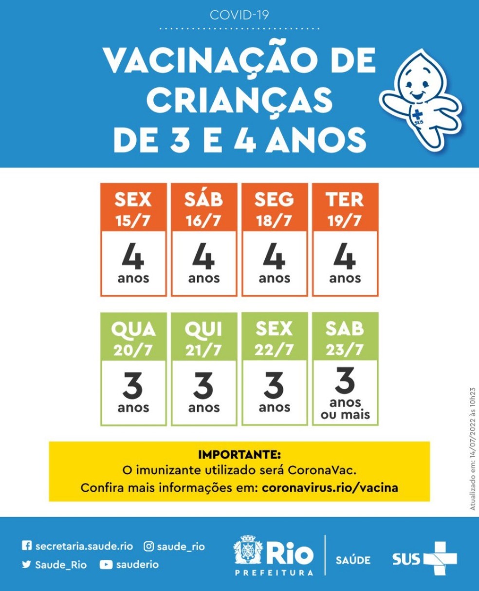 Calendário de vacinação — Foto: Divulgação
