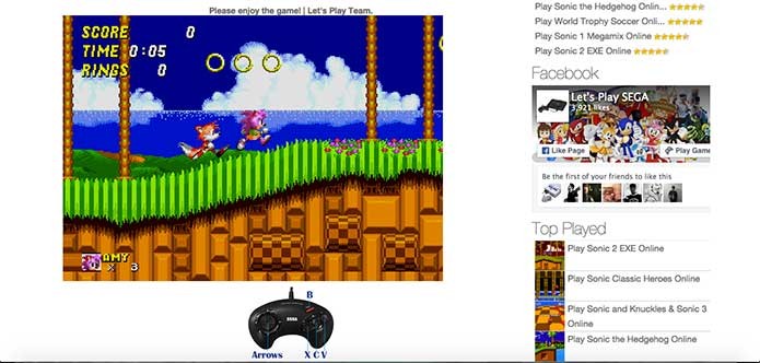 O game de Mega Drive vai rodar no seu navegador (Foto: Reprodução/Felipe Vinha)