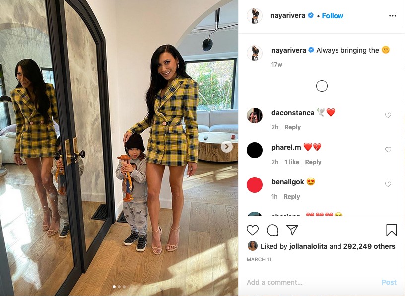Um post da atriz Naya Rivera no Instagram dedicado ao seu filho com o ator Ryan Dorsey (Foto: Instagram)