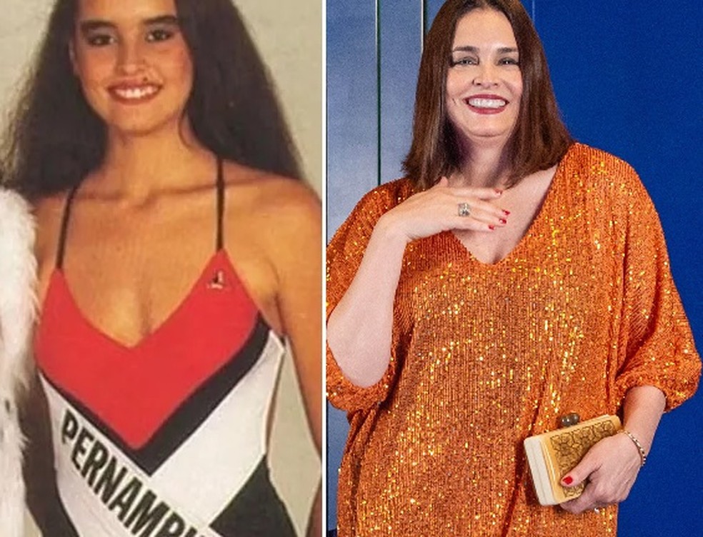Suzy Rêgo: Miss Pernambuco em 1984 e visual atual — Foto: Reprodução/Instagram e Estevam Avellar/TV Globo