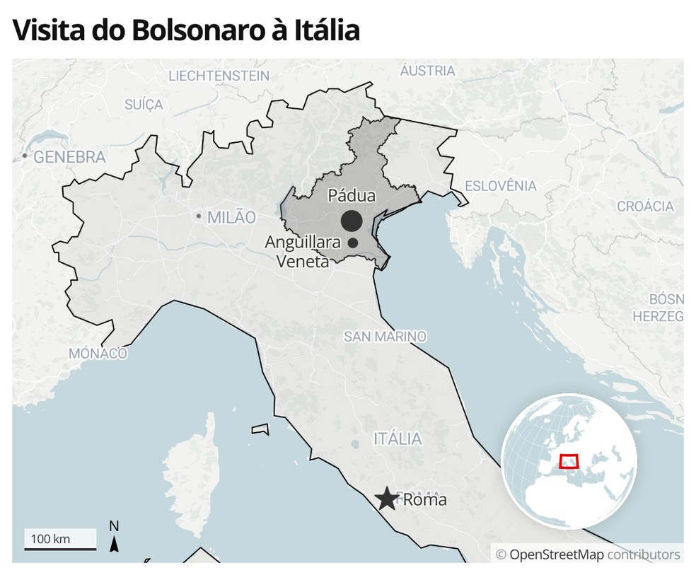 Viagem de Bolsonaro à Itália — Foto: g1