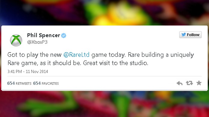 No ano passado, Phil Spencer comentou que a Rare est? produzindo um jogo ?nico (Foto: Reprodu??o/Eurogamer)