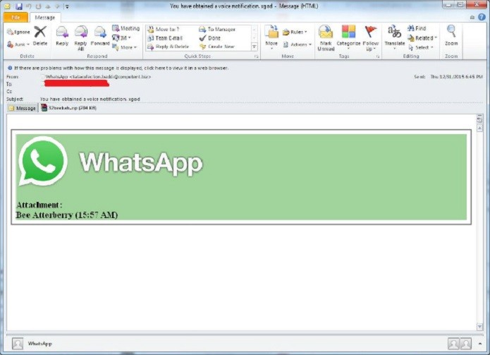 Vírus se passa por notificação do WhatsApp para espalhar malware (Foto: Reprodução/Comodo)