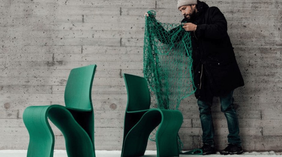  Interesting Times Gang (ITG) lançou cadeiras feitas de redes de pesca recicladas (Foto: Divulgação)