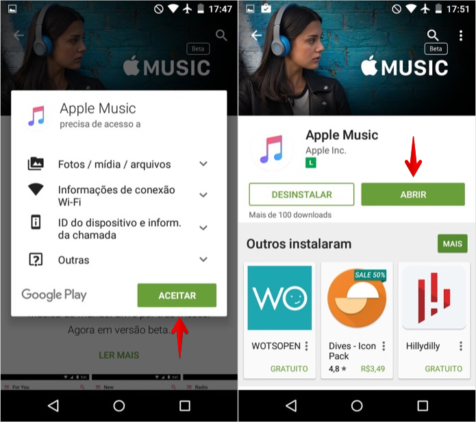 Confirme a instalação do app (Foto: Reprodução/Helito Bijora)