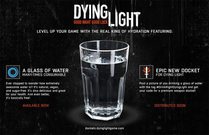Dying Light iniciou campanha com DLC gr?tis para quem beber ?gua (Foto: Divulga??o)