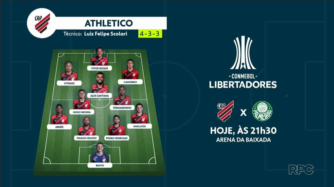 Athletico pode ter mudanças no time titular contra o Palmeiras