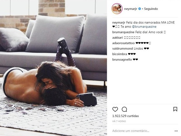 Neymar com Bruna Marquezine (Foto: Reprodução/Instagram)