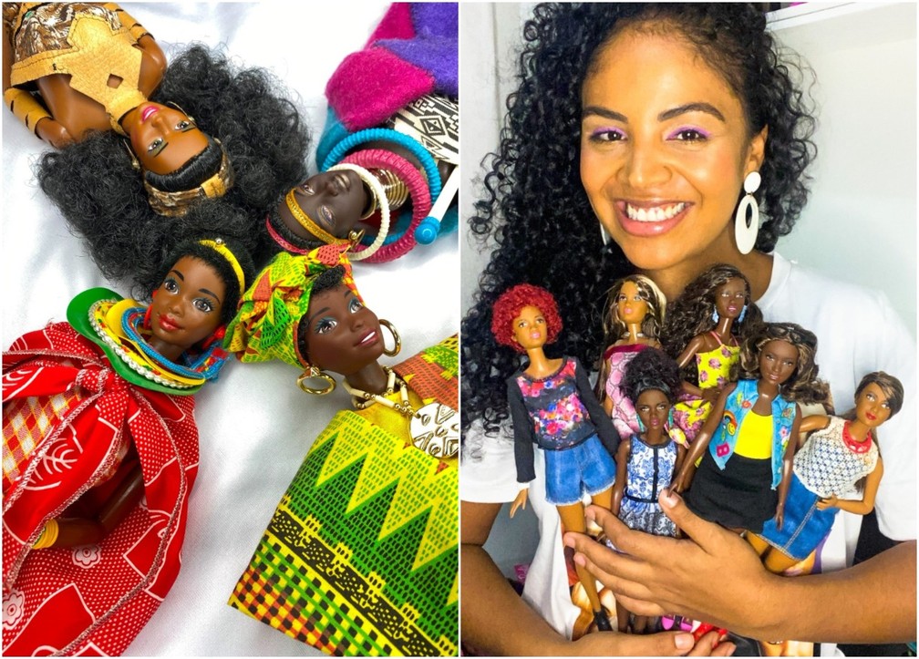 No Dia da Mulher, museu recebe exposição com mais de 60 exemplares da Barbie negra em Tatuí (SP) — Foto: Rafaele Breves/Arquivo Pessoal