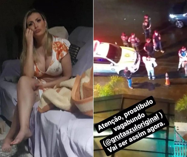 Andressa Urach em casa, após o ex aparecer com polícia em frente à boate em que ela faria show (Foto: Reprodução/Instagram)