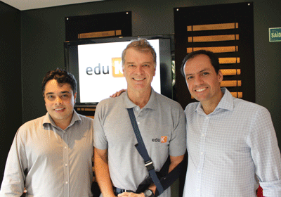 Robson Catalan, Bernardinho e Eduardo Lima durante o lançamento da EduK (Foto: Divulgação)
