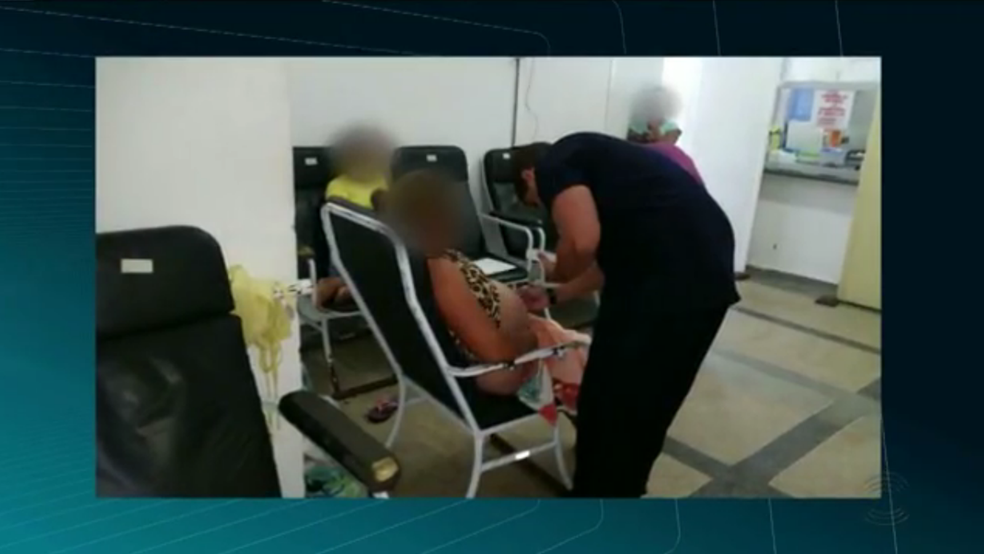 MP encontrou mães em trabalho de parto em cadeiras, em maternidade de Campina Grande (Foto: Reprodução/TV Paraíba)