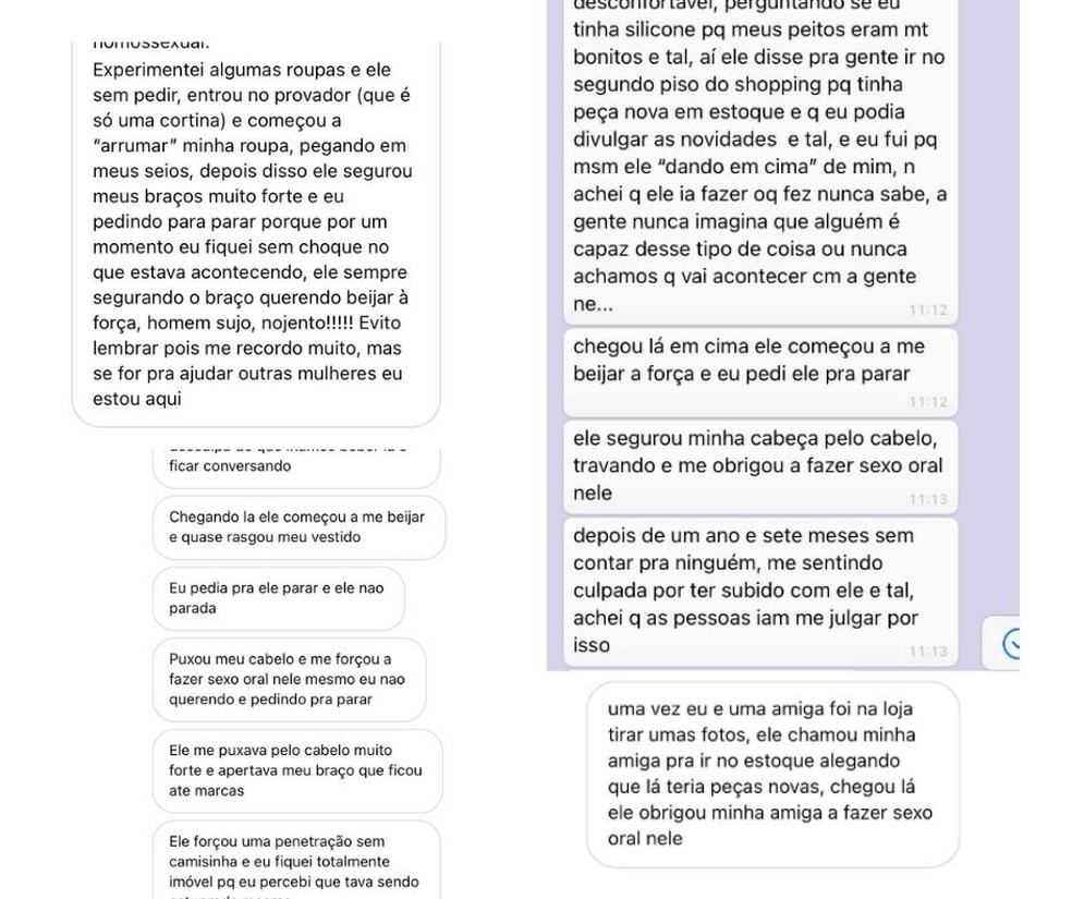 Estudante recebeu mais de 50 relatos de abusos que teriam sido cometidos por suspeito dono de loja em BH — Foto: Reprodução/Redes sociais 