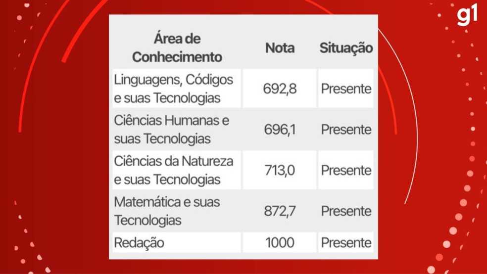 Estudante Maria Fernanda recebeu nota mil da redação — Foto: Reprodução