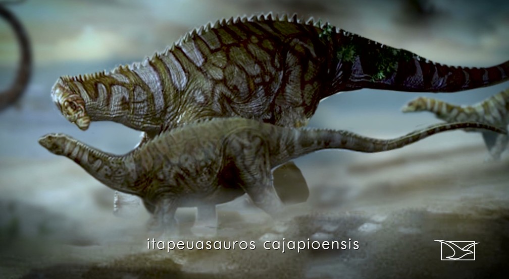Representação de como seria o Itapeuassauros Cajapioenses na natureza — Foto: Reprodução/TV Mirante