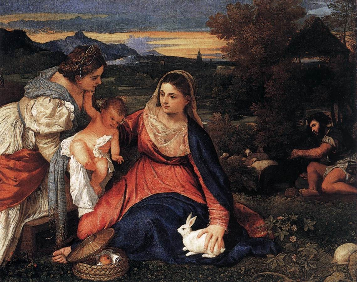 A Virgem e o Coelho, pintura de 1530, de Ticiano (Foto: Reprodução/Wikimedia Commons)