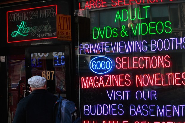 Loja de vídeos 'adultos' em Nova York (Foto: Getty Images)