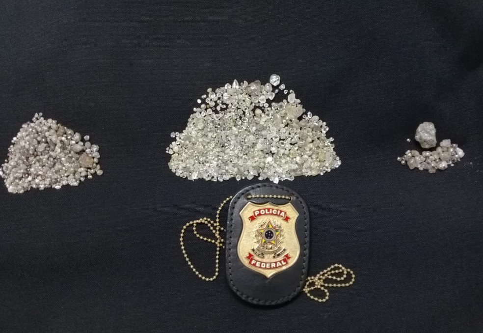 Diamante apreendido durante investigações da Polícia Federal em Terra Indígena de Rondônia  — Foto: PF/Divulgação