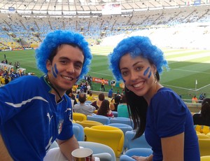 Fred e sua namorada no Maracanã (Foto: Arquivo Pessoa/Frederico Guimarães)