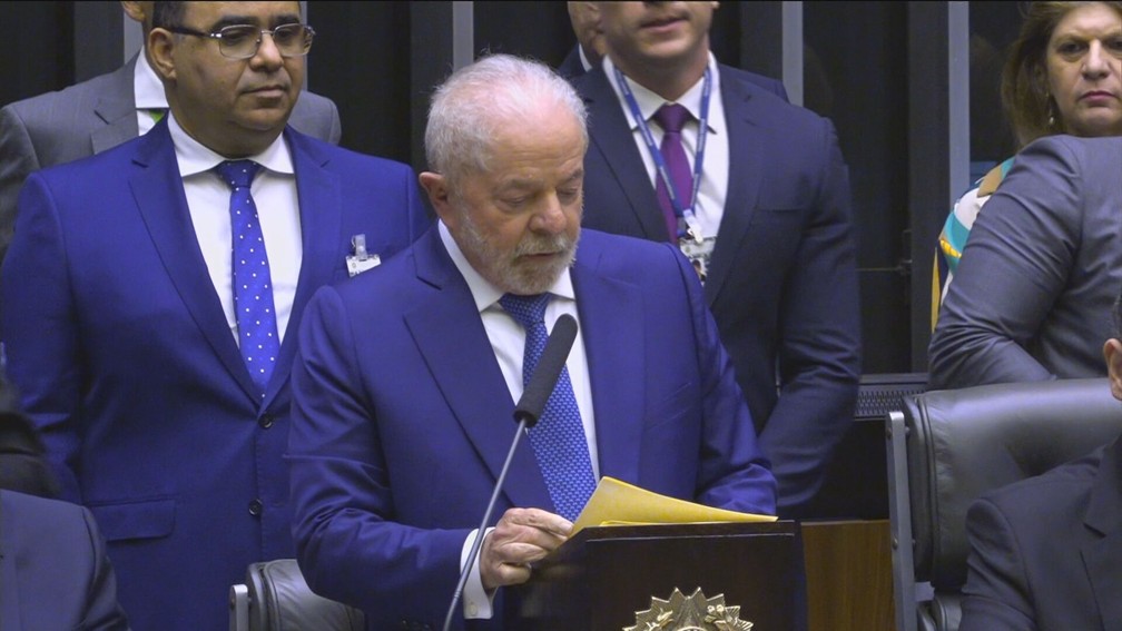 Lula discursa — Foto: Reprodução