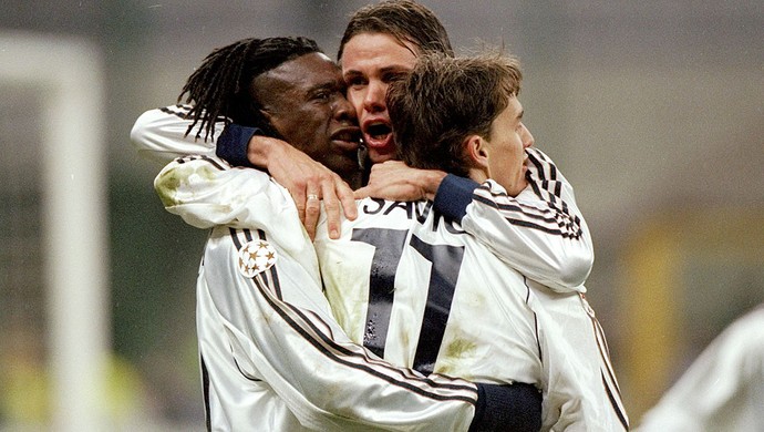 Seedorf e savio, Real Madrid (Foto: Agência Getty Images) Seedorf e savio, Real Madrid (Foto: Agência Getty Images)