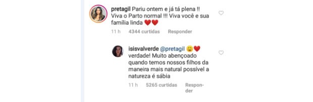 Preta Gil também elogiou (Foto: Reprodução/Instagram)