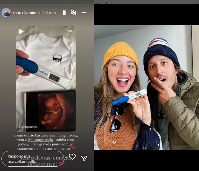 Marcella Minelli, irmã de Gabriela Pugliesi, celebrou a gestação já que ela também está grávida das mesmas semanas (Foto: Reprodução/ Instagram)