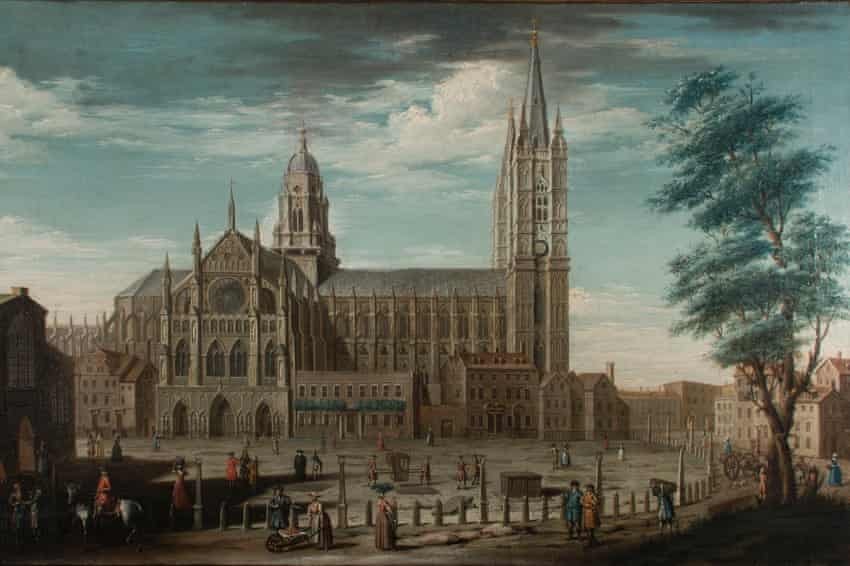 No centro, a sacristia representada em uma pintura de Pietro Fabris (Foto: Westminster Abbey)