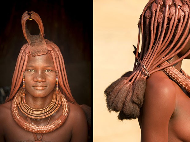 Imagens do fotógrafo Philip Lee Harvey mostram mulheres da tribo Himba, na Namíbia (Foto: Philip Lee Harvey/www.tpoty.com/BBC)