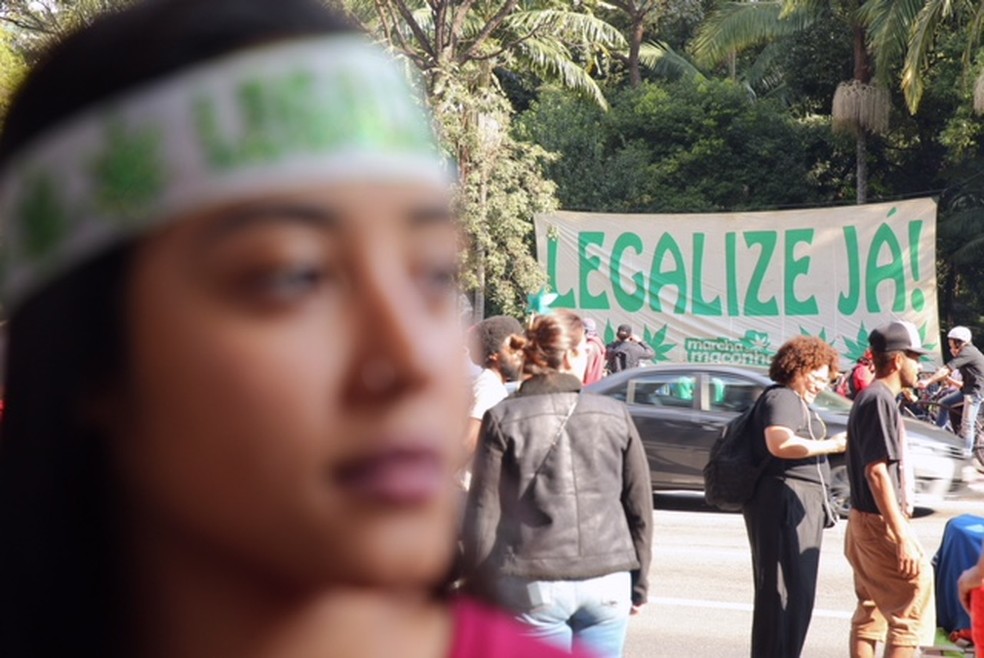 Marcha da Maconha pede legalização da droga (Foto: Celso Tavares/G1)