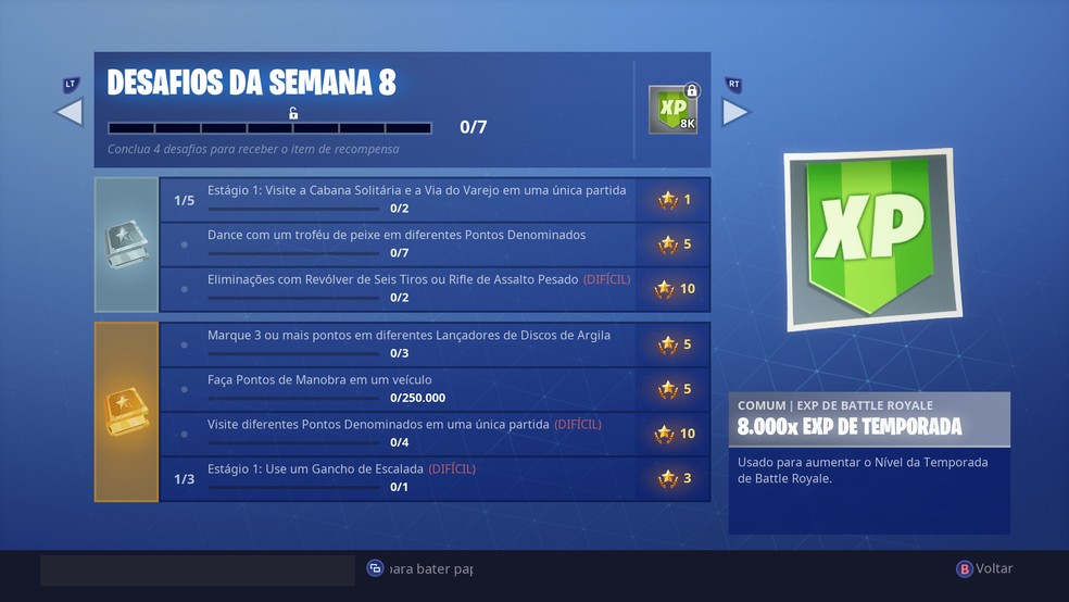 desafios do fortnite semana 8 da temporada 6 como completar todos foto - desafios semana 8 de fortnite temporada 8