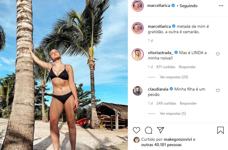 Vitória Strada comenta foto de Marcella Rica (Foto: Reprodução/Instagram)