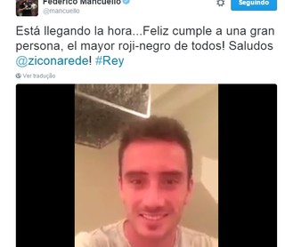 Mancuello deseja feliz aniversário para Rey Zico, mayor roji-negro de todos