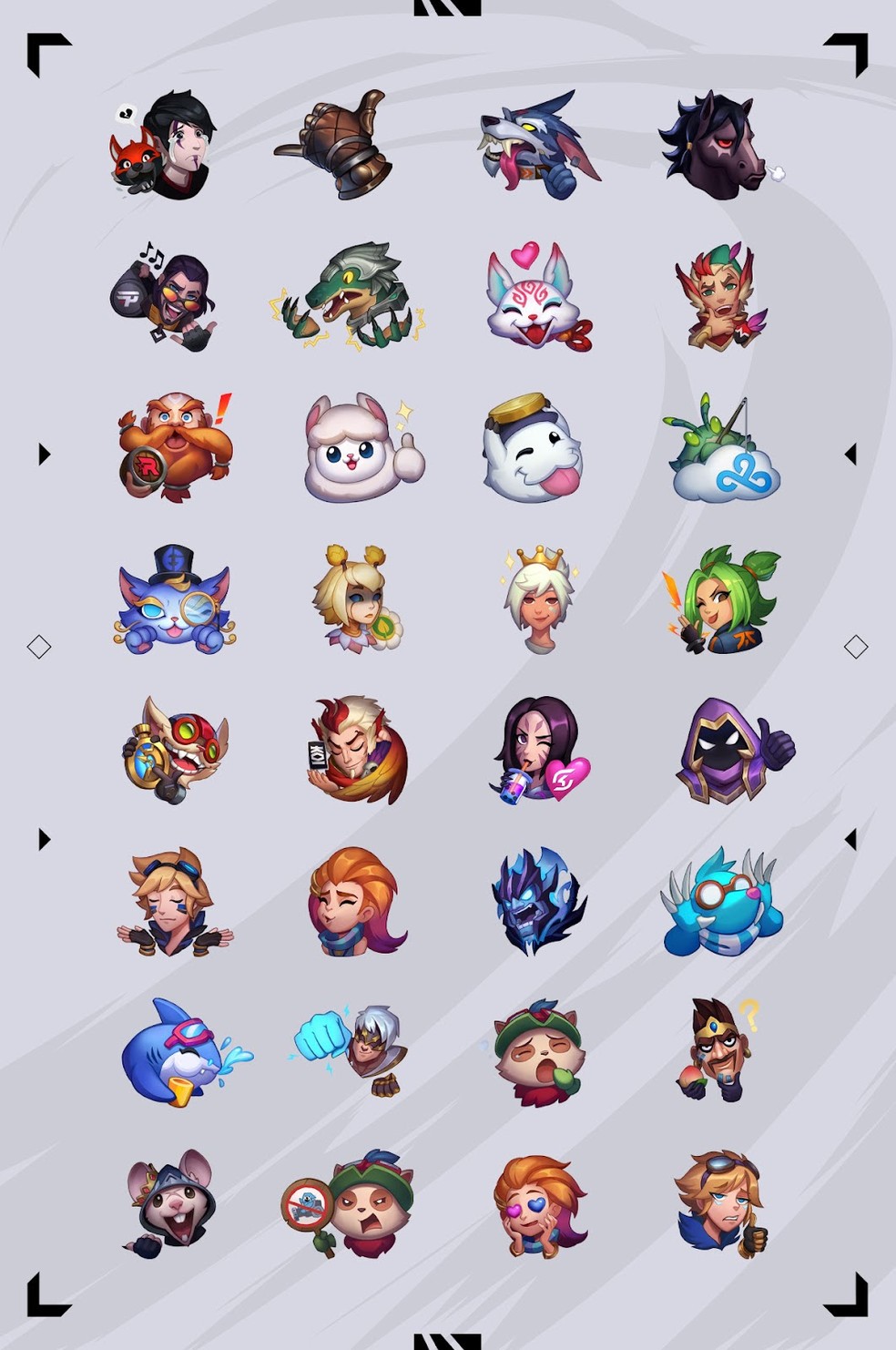 Emotes dos jogadores que chegarão em breve — Foto: Divulgação/Riot Games