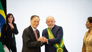 Lula e o vice-presidente da China, Wang Qisha