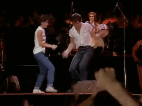 Courtney Cox no clipe de 'Dancing in the Dark', de Bruce Springsteen (Foto: Reprodução)