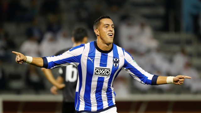 Funes Mori comemora seu gol pelo Monterrey, o segundo na vitória mexicana